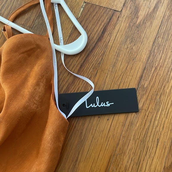 Lulus Constantine Rust Orange Satin Maxi Dress, Medium - Picture 3 of 10